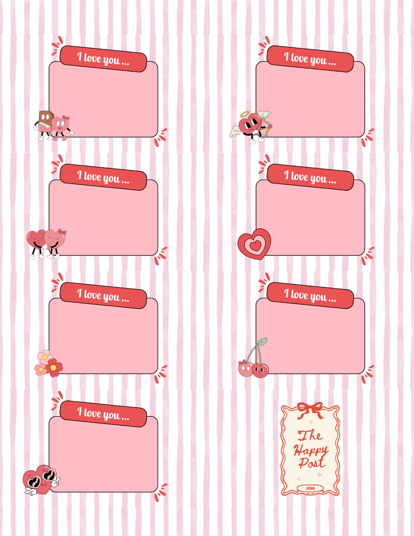 Extra Set - I Love You Cards
