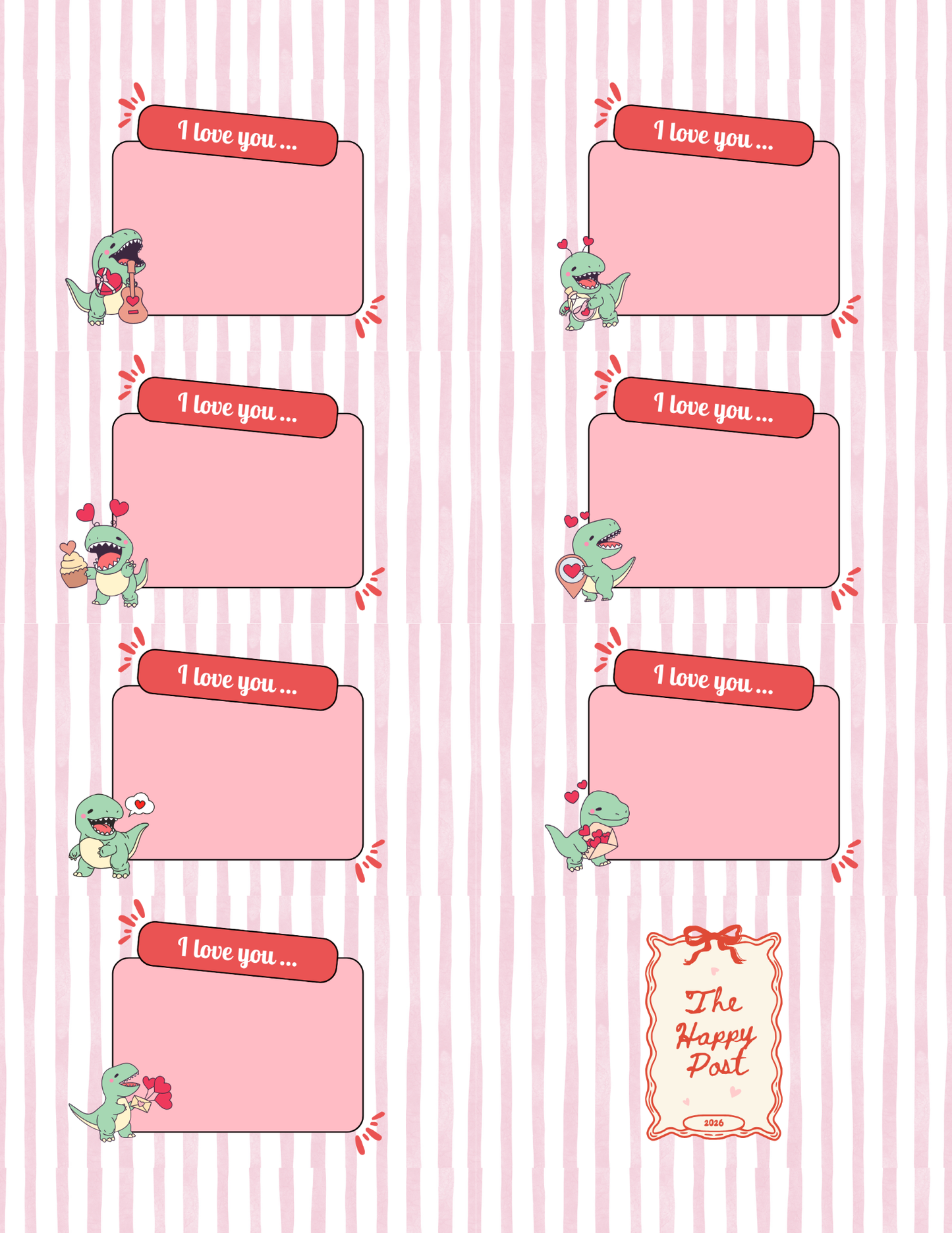Extra Set - I Love You Cards