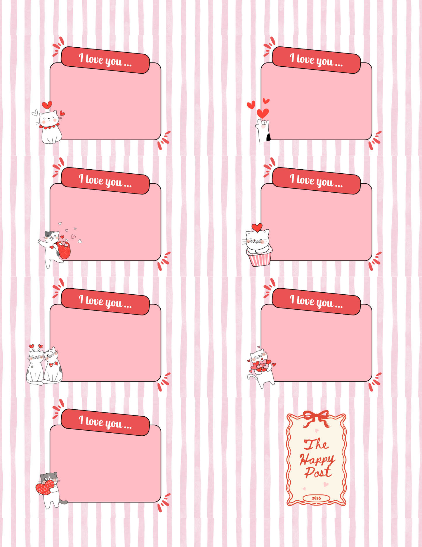 Extra Set - I Love You Cards